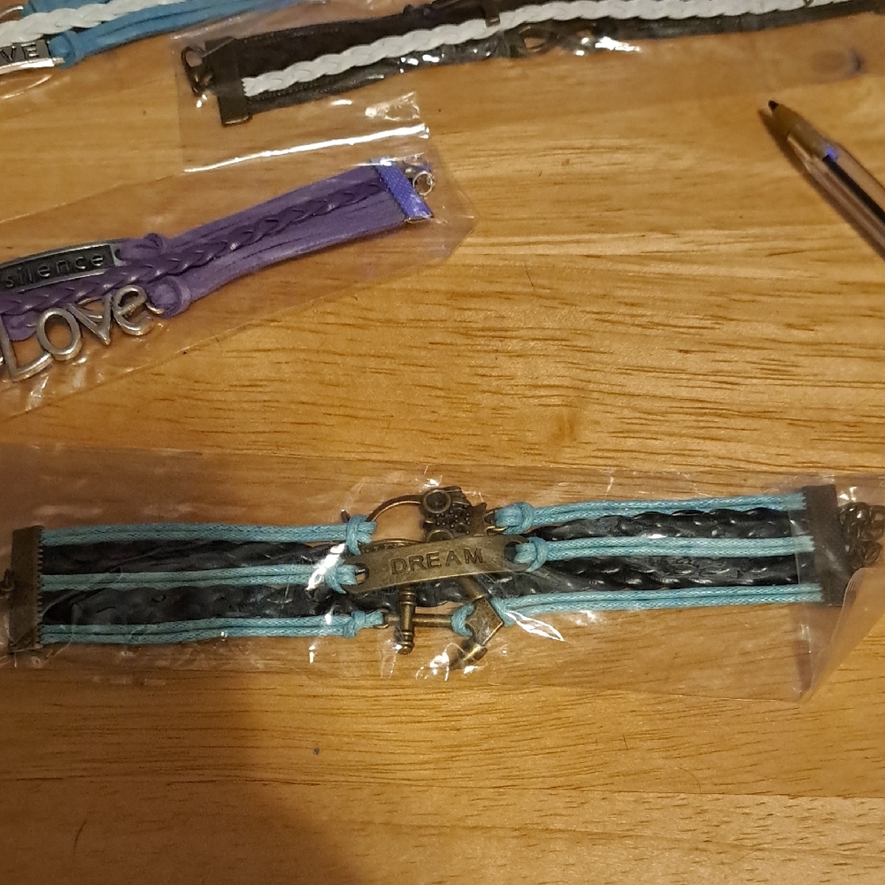 Turquoise & Black 'Dream' Multi-Row Charm Bracelet